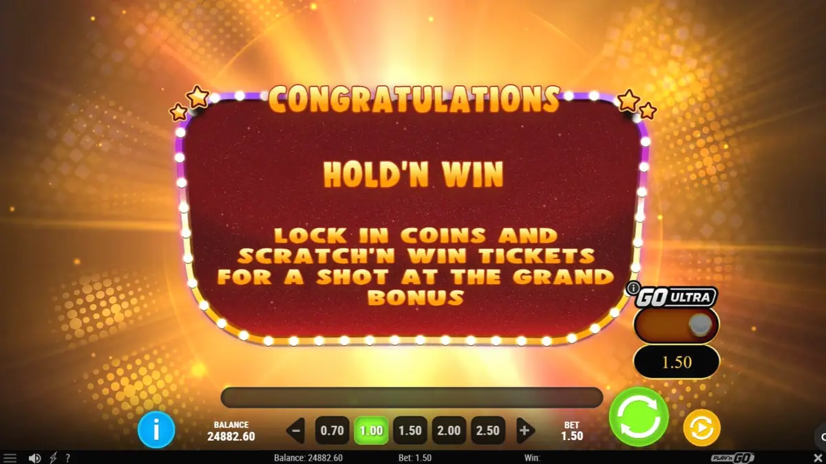 Interface colorida e neon do slot Granny’s Wild com a personagem principal