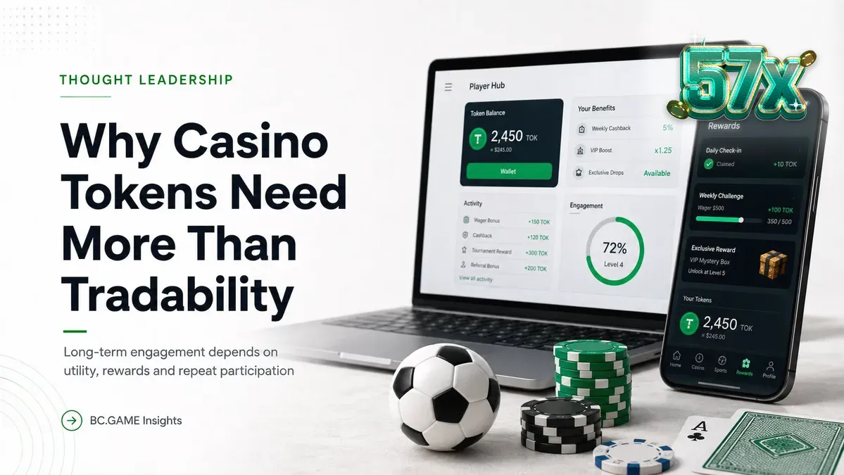 Representação visual de um ecossistema de tokens de cassino integrados